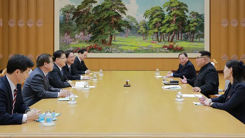 Bahas Ketegangan Semenanjung, Kim Jong-un Sambut Delagasi Korsel
