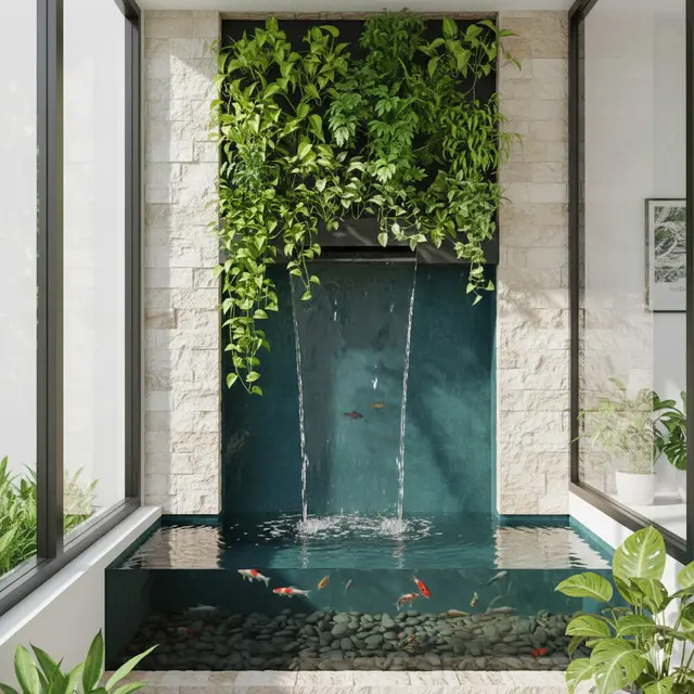 Model Kolam Ikan Vertikal Tembok