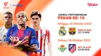 Catat Jadwal LaLiga 2025/26: Pekan Ke-10 Live Streaming Eksklusif di Vidio