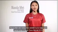 Nanda Mei,atlet atletik yang berlaga di Asian Para Games 2018, ikut mengampanyekan setop perdagangan satwa liar. (Liputan6.com/Dinny Mutiah)