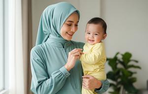 Inspirasi Gamis Warna Lembut untuk Ibu Muda (Image by Gemini AI)