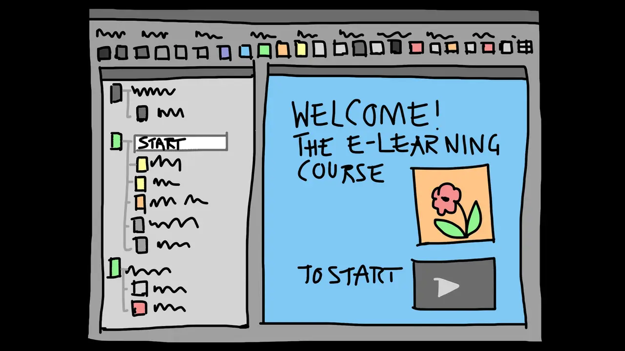 Ilustrasi e-learning, belajar online, belajar daring