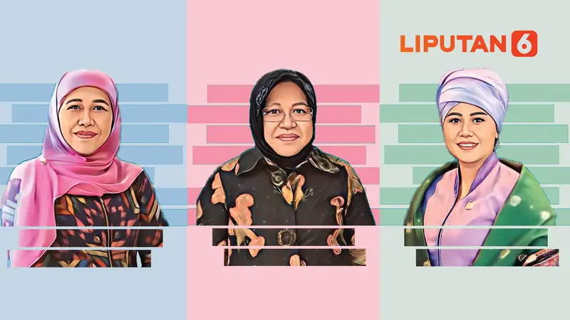 Banner Infografis Pertarungan 3 Srikandi di Pilkada Jatim 2024, Risma Lepas Jabatan Mensos?