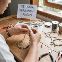 Pembuatan Kerajinan Tangan Aksesori Estetik (Foto: AI)