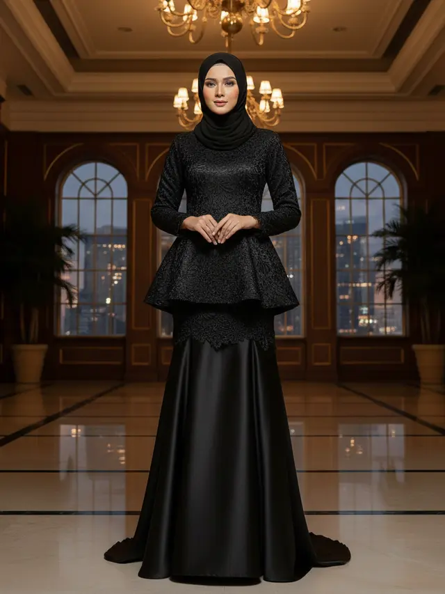 8 Model Gamis Hitam Syar'i dengan Kombinasi Lace, Elegan dan Menawan untuk Berbagai Acara