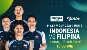 Streaming SEA V Cup Men - Indonesia vs Filipina: Penentuan Tiket Semifinal Hanya di Vidio