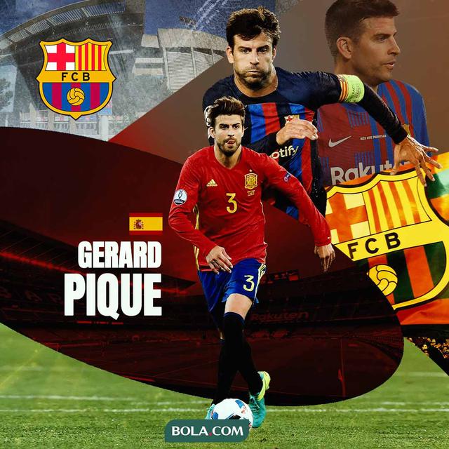 Ilustrasi - Gerard Pique Barcelona dan Spanyol