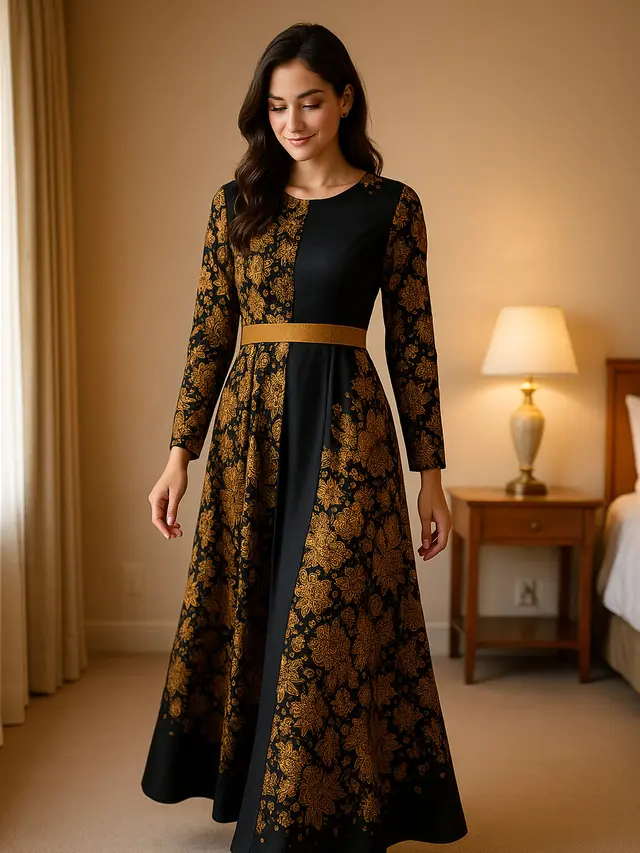 Batik Kombinasi Kain Polos