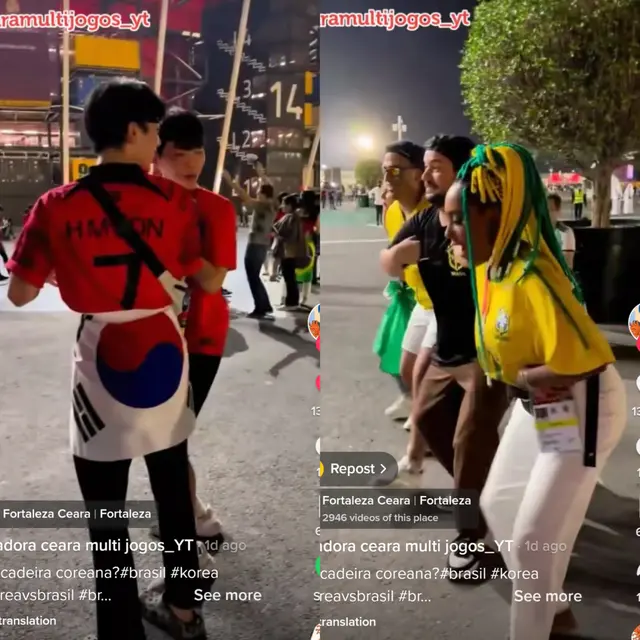 Suporter Brasil dan Korea Selatan