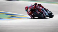 Marc Marquez beraksi di MotoGP Prancis 2025 (AFP)