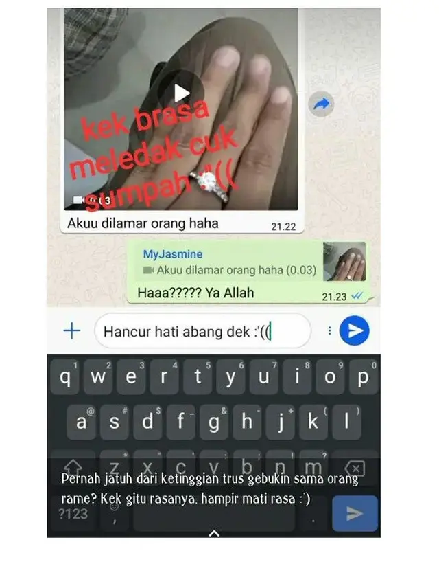 6 Chat Pacar Pamer Foto Sudah Lamaran Dengan Orang Lain Ini Bikin Patah