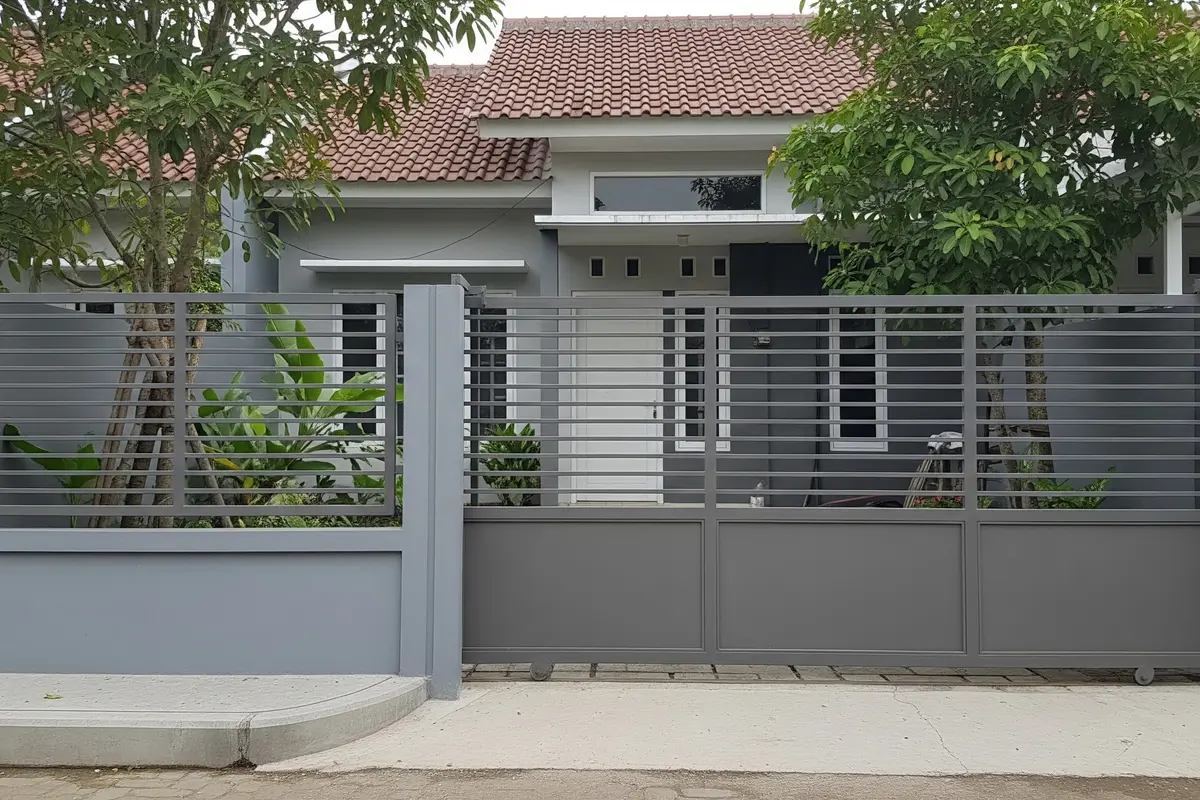 Model Pagar Besi Sliding Minimalis 2025 /Ilustrasi gambar AI
