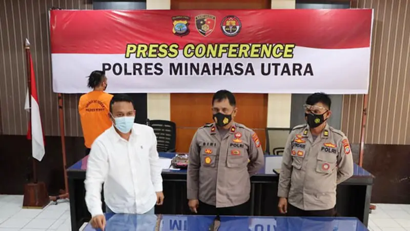 Polres Minahasa Utara berhasil mengungkap 4 kasus kriminal, salah satunya adalah cabil terhadap 2 siswi Sekolah Dasar.