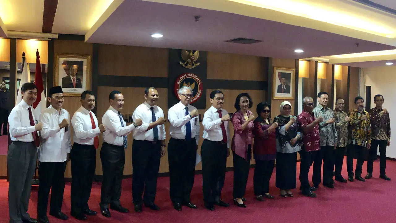 Panitia Seleksi Calon Pimpinan Komisi Pemberantasan Korupsi (Pansel Capim KPK) bertemu dengan BNPT. (Liputan6.com/Ratu Annisaa Suryasumirat)