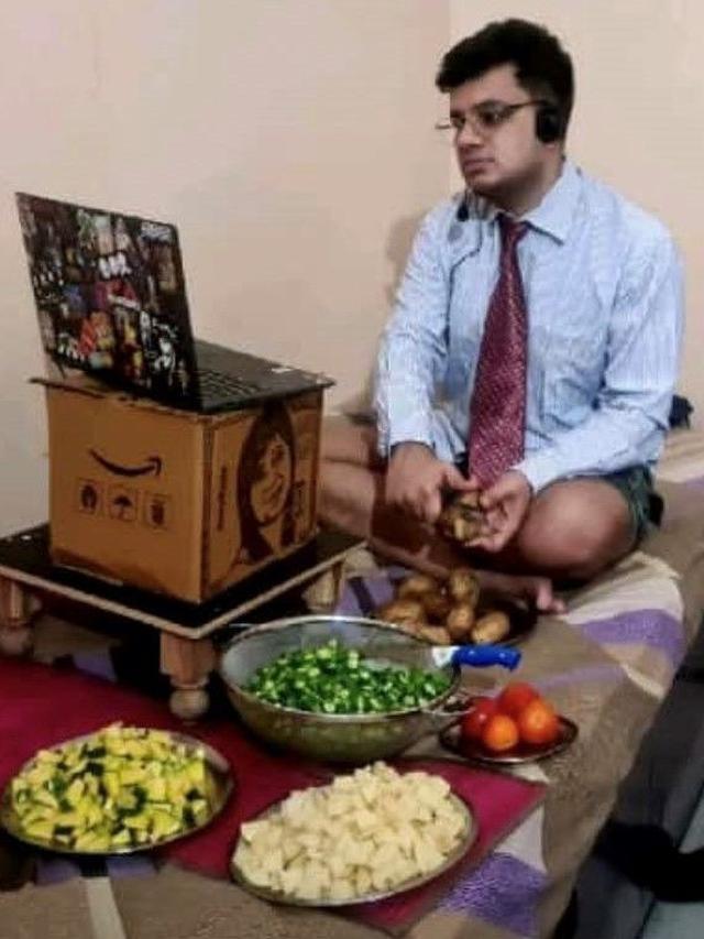 Potret pria memotong sayuran sambil WFO tuai beragam stigma dari warganet.