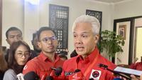 Ketua DPP PDI Perjuangan Ganjar Pranowo menegaskan bahwa belum digelarnya Kongres PDIP hingga saat ini tidak ada kaitannya dengan proses hukum Sekjen PDIP Hasto Kristiyanto. (Liputan6.com/Delvira Hutabarat)