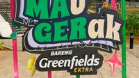 MAGER - MAu GERak bareng Greenfields EXTRA dalam peluncuran “Greenfields EXTRA”, rangkaian susu UHT berkualitas dan bernutrisi yang berbeda melalui empat varian dengan ingredients unik dan rasa kekinian di Taman Literasi Martha Christina Tiahahu, Blok M, Jakarta. (dok. Liputan6.com/Farel Gerald)