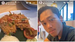 Ini momen Sarah Menzel makan bareng Azriel sebelum berangkat. Meski tentunya tidak mudah untuk menjalani hubungan jarak jauh, namun keduanya saling memberikan semangat. Momen perpisahan Sarah Menzel dengan Azriel dan keluarganya ini juga diunggah di kanal YouTube The Hermansyah A6. Keluarga Azriel juga dukung penuh keputusan Sarah kuliah di luar negeri. (Liputan6.com/IG/@ssarah_menzel)