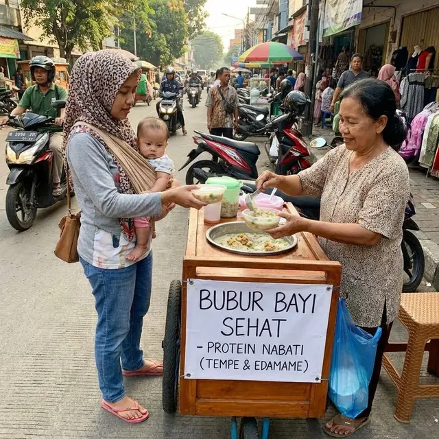 Jualan bubur bayi (Gemini AI)