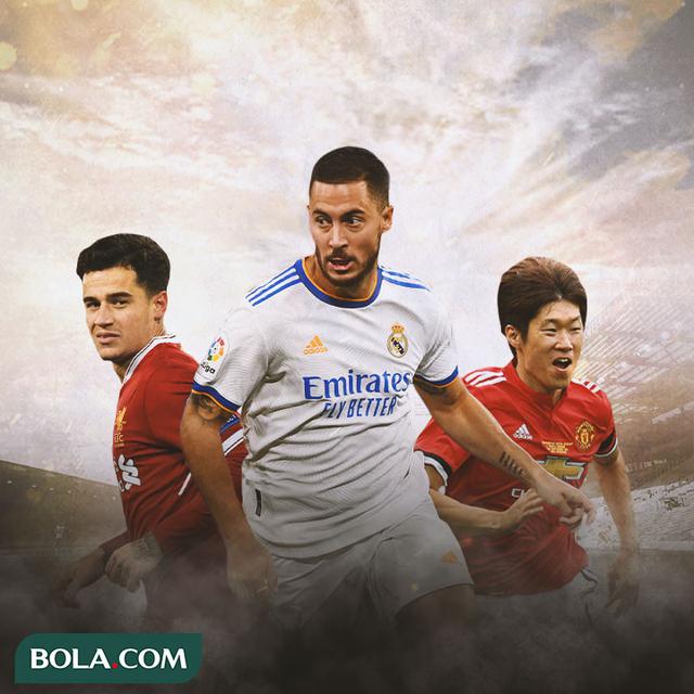 Ilustrasi - Park Ji Sung - MU, Coutinho - Liverpool, Eden Hazard - Real Madrid