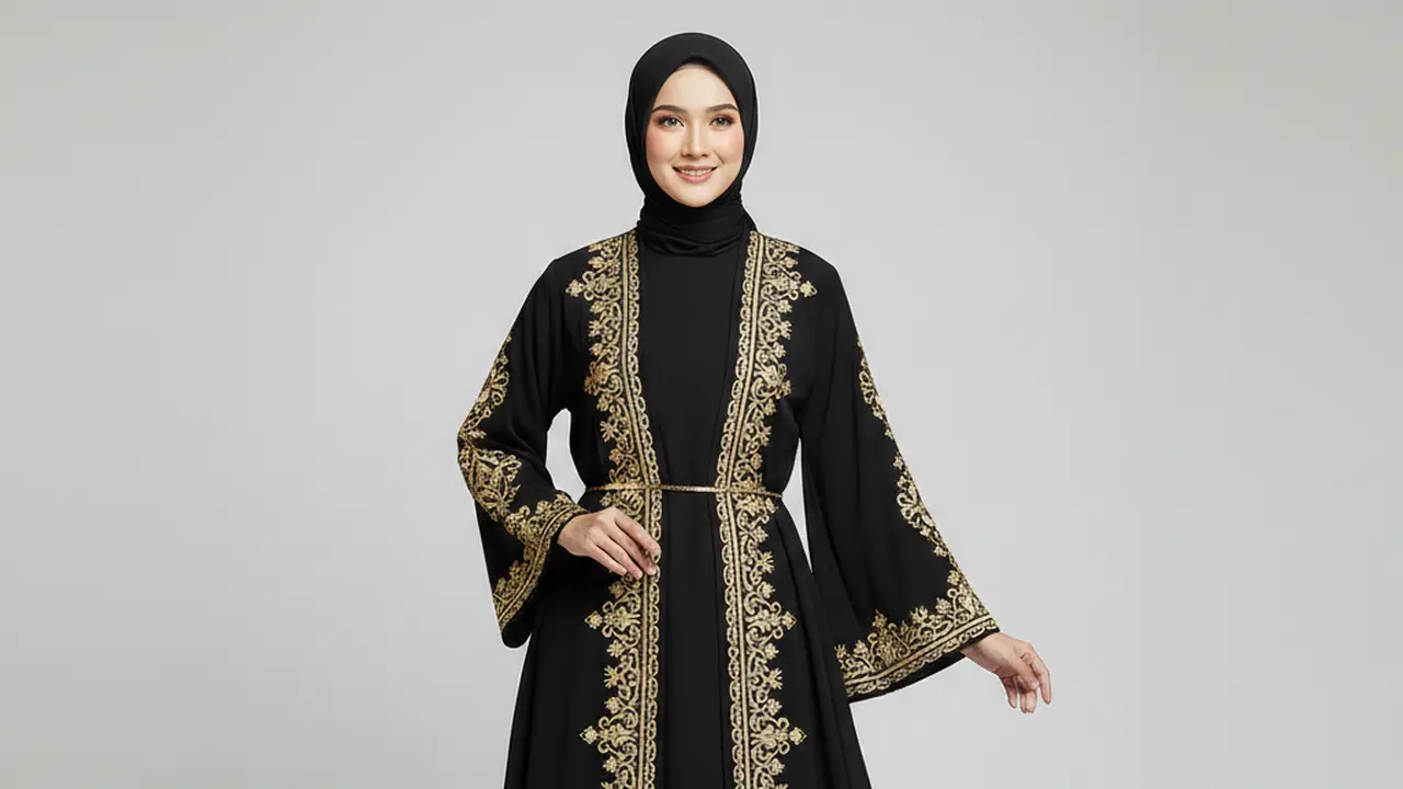 Model Abaya Hitam Mewah di 2026. AI