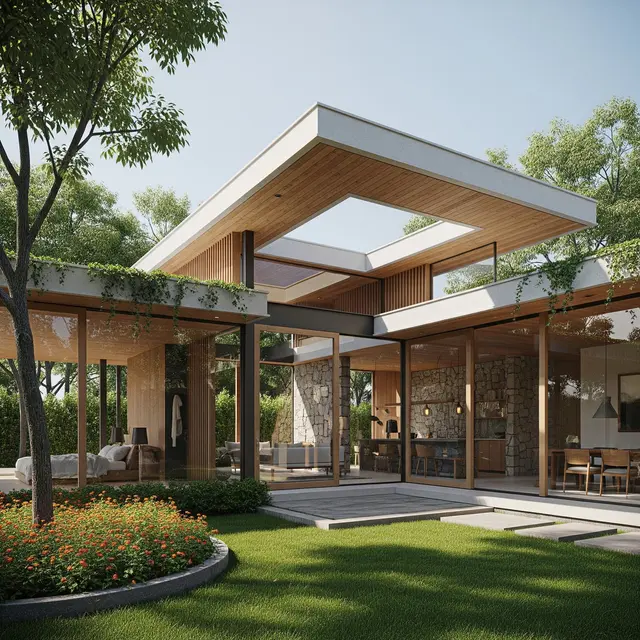 Inspirasi Rumah Minimalis Bernuansa Alam (AI Generated)