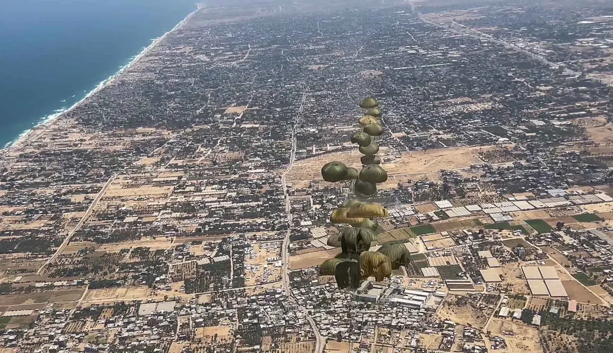 Operasi pengiriman bantuan ini akan menggunakan pesawat militer Spanyol dan difokuskan ke wilayah Gaza yang sulit dijangkau oleh jalur darat. (HANDOUT/Kementerian Pertahanan Spanyol/AFP)