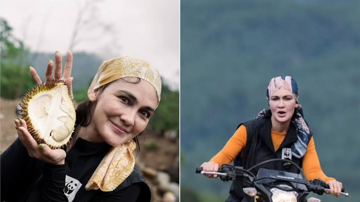 Gaya Maskulin Luna Maya Tinjau Lokasi Bencana di Aceh, Naik Motor Trail hingga Makan Durian