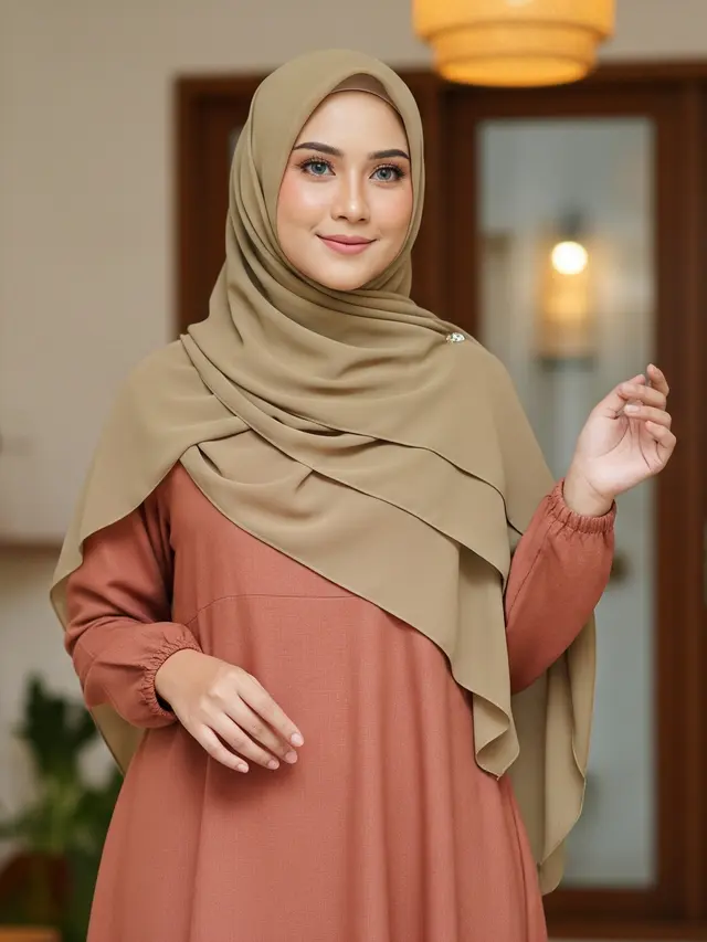 7 Gamis A-Line dengan Khimar Layer, Bikin Penampilan Makin Modern dan Menawan