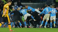 Perayaan gol pemain Napoli ke gawang Inter Milan (AFP)