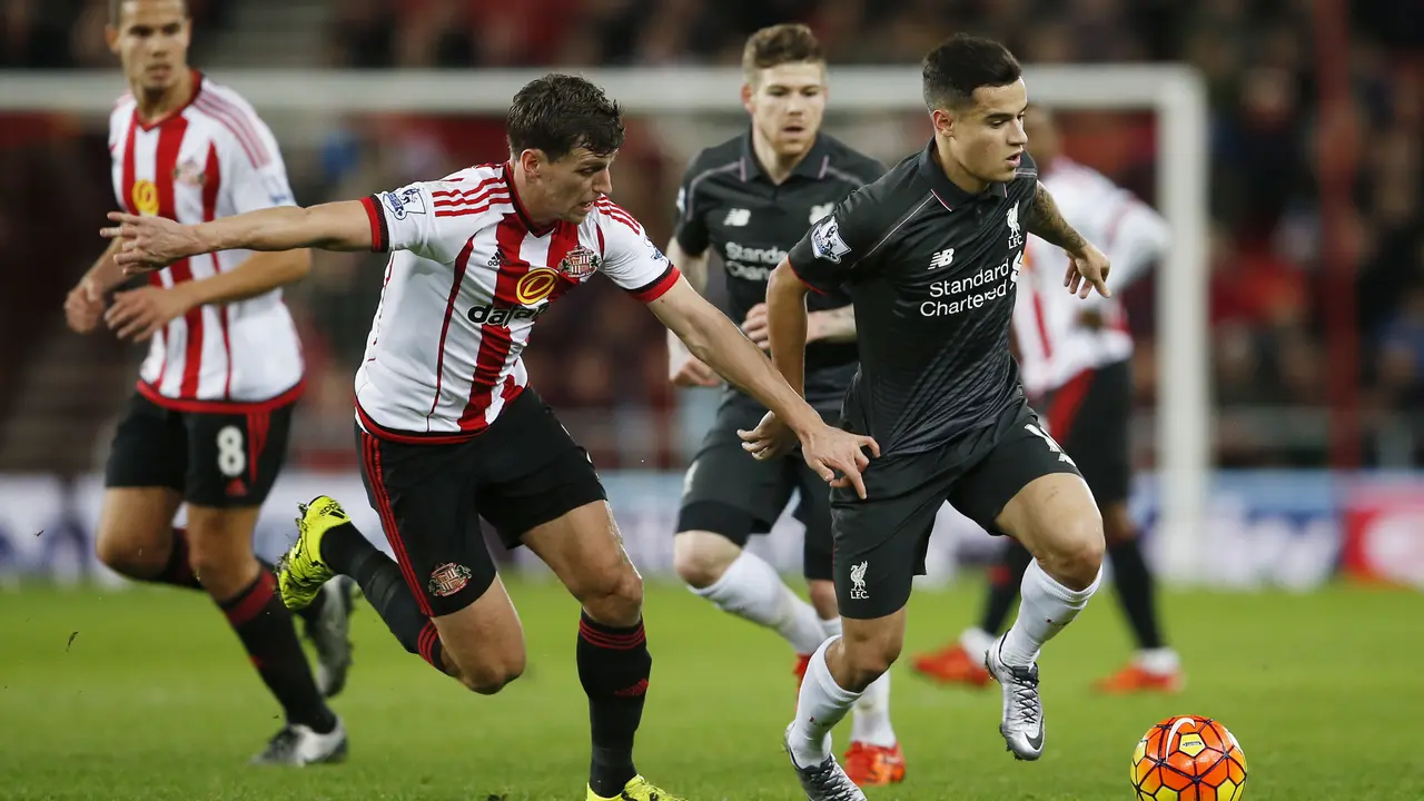 Bintang Liverpool, Philippe Coutinho saat kontra Sunderland (Liputan6.com)