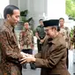 Presiden Jokowi Bertemu BJ Habibie di Istana Merdeka. (Liputan6.com/Ahmad Romadoni)