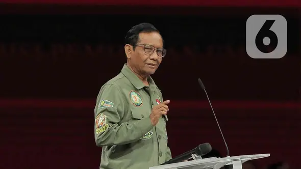 <p>Calon Wakil Presiden nomor urut 3, Mahfud Md saat debat keempat Capres-Cawapres Pemilu 2024 di Jakarta Convention Center (JCC), Jakarta. (Liputan6.com/Angga Yuniar)</p>