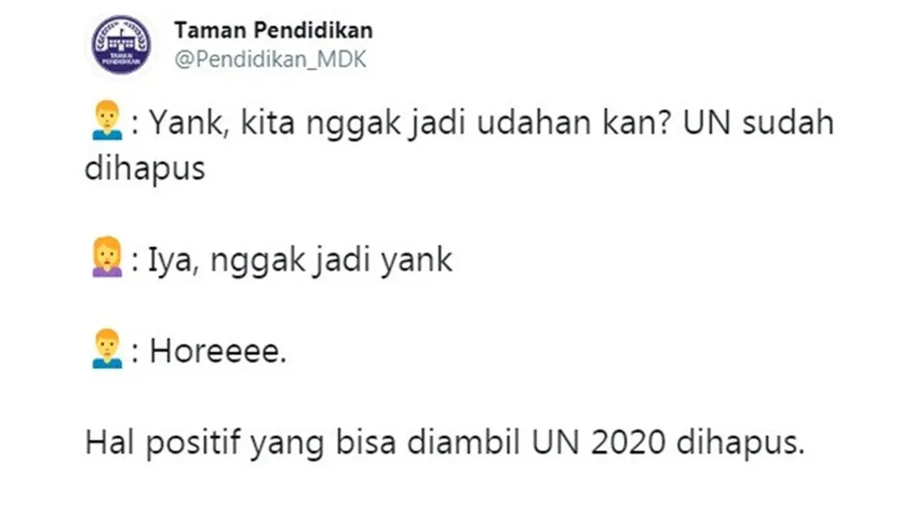 7 Curhatan Netizen Soal UN Ditiadakan Ini Bikin Tepuk Jidat
