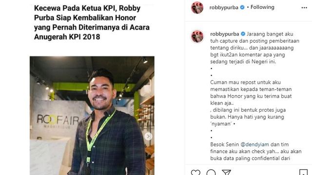 Robby Purba (Foto: Instagram/@robbypurba)