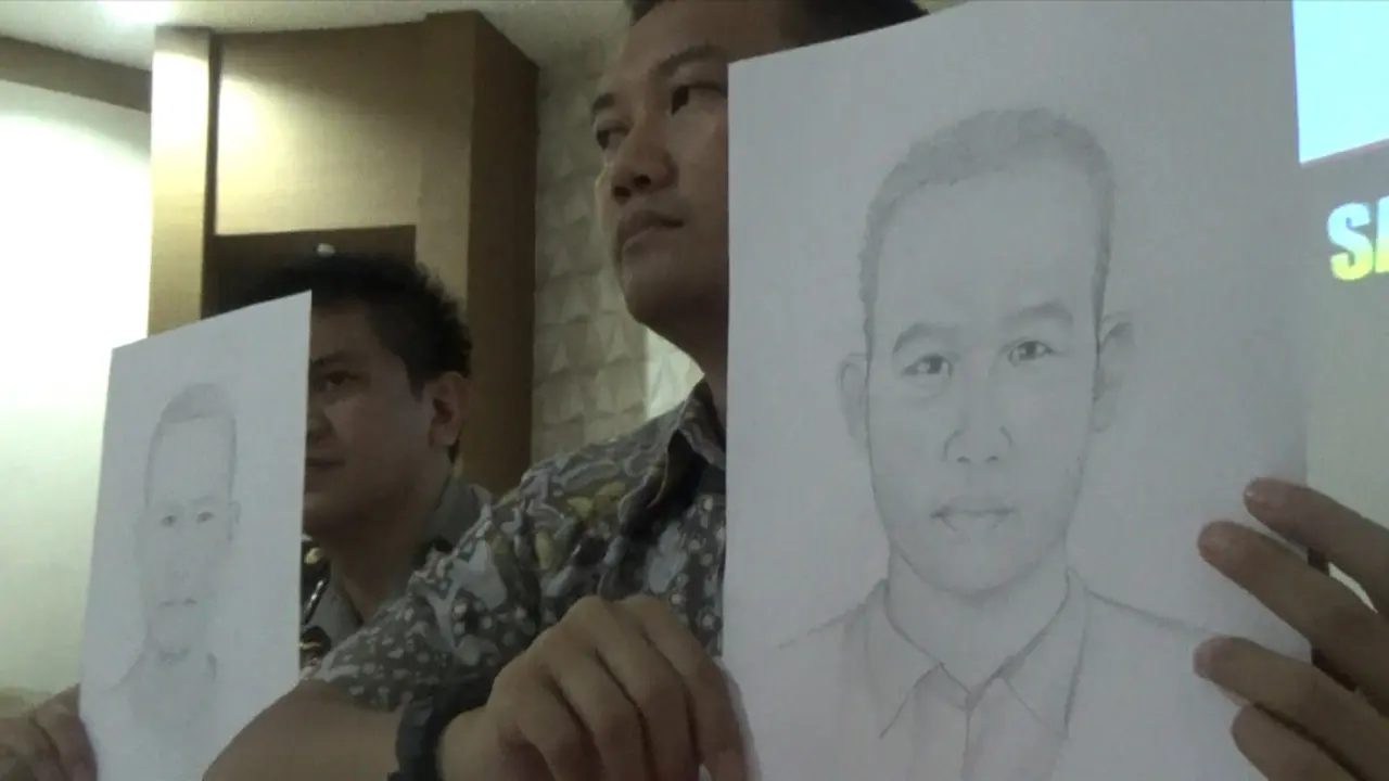 Sketsa Wajah Pelaku Teor Bom Ketua PAN Gresik, Ada yang Kenal?