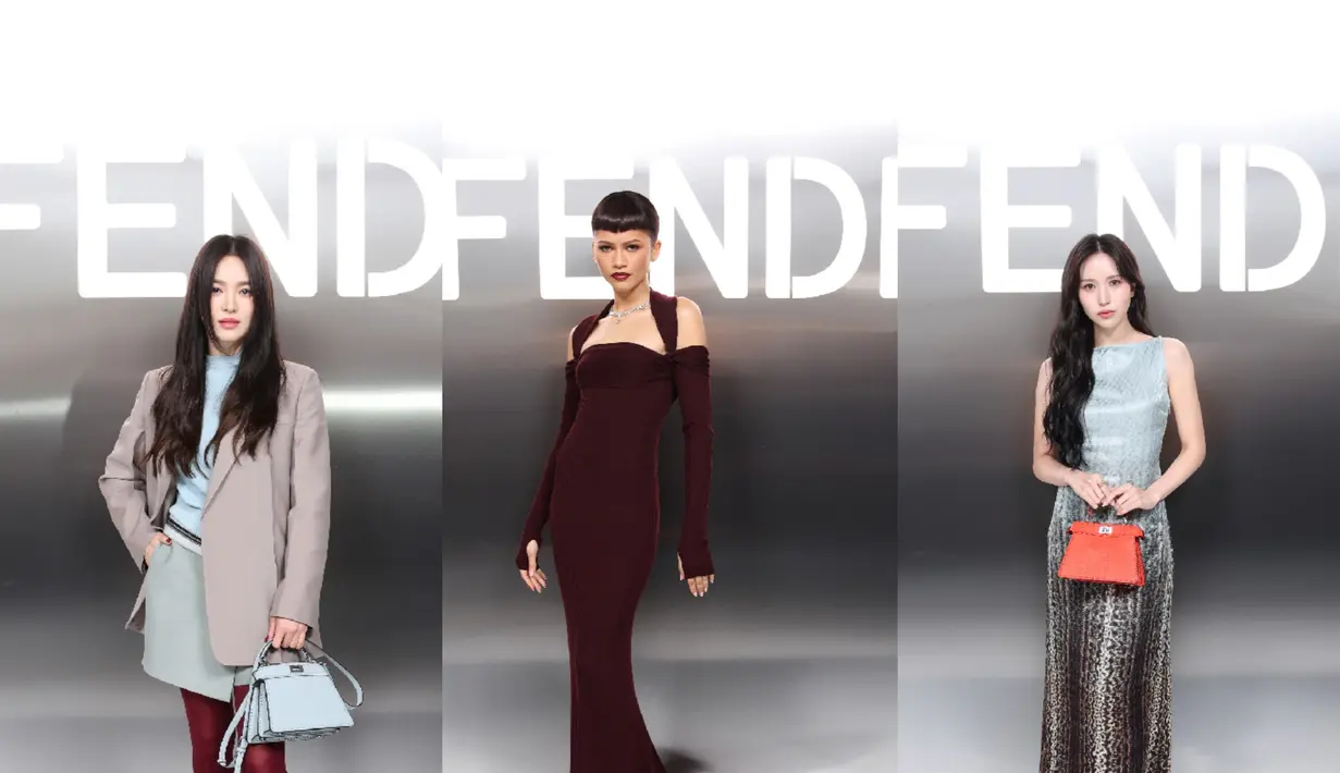 Show Fendi di Paris Fashion Week dihadiri sederet bintang dengan gaya khas Parisian. Mulai dari Song Hye Kyo, Zendaya, hingga Mina TWICE [Fendi]