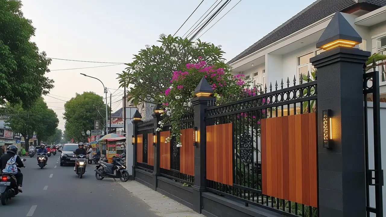 Model Pagar Rumah di Pinggir Jalan Ramai (Gemini AI)