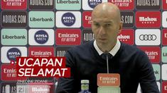 Berita video ucapan selamat dari Pelatih Real Madrid, Zinedine Zidane, untuk Atletico Madrid, yang menjadi juara Liga Spanyol 2020/2021.
