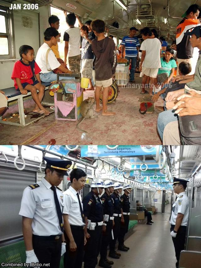KRL dulu vs sekarang (foto: Trie Haryanto/brilio)