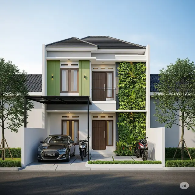 Gambar Rumah Sederhana di Kampung 2 Lantai. Foto: Gemini