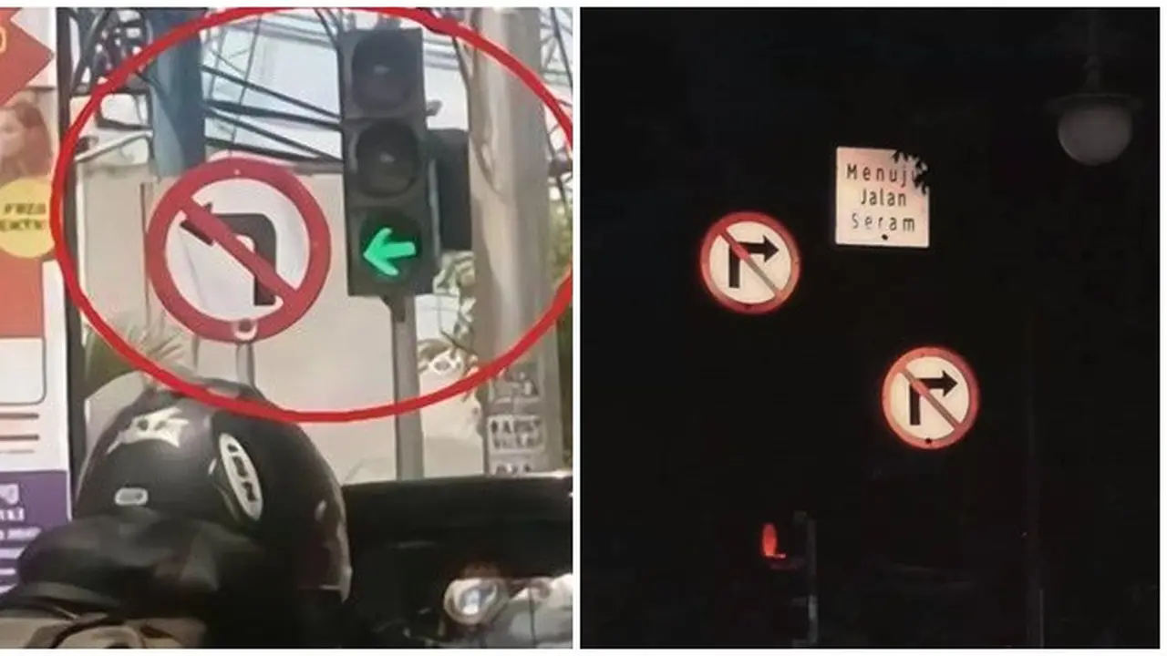 6 Rambu Belok Kiri dan Kanan Ini Arahannya Tidak Jelas, Nyeleneh Banget