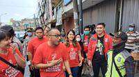 Ketua Umum Partai Solidaritas Indonesia (PSI) Giring Ganesha, blusukan ke kawasan Pasar Lama Kota Tangerang, Sabtu (10/9/2022).