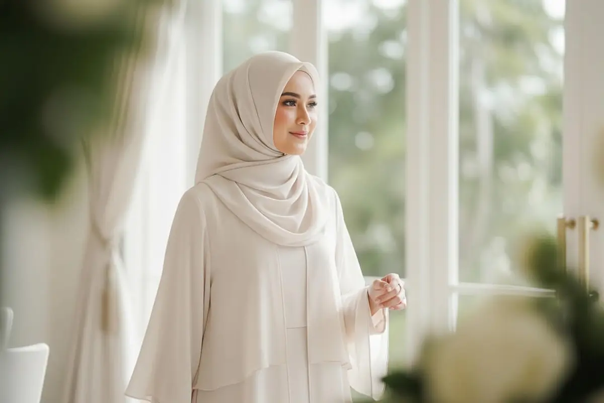 Model Abaya Polos Tanpa Motif Tapi Anggun
