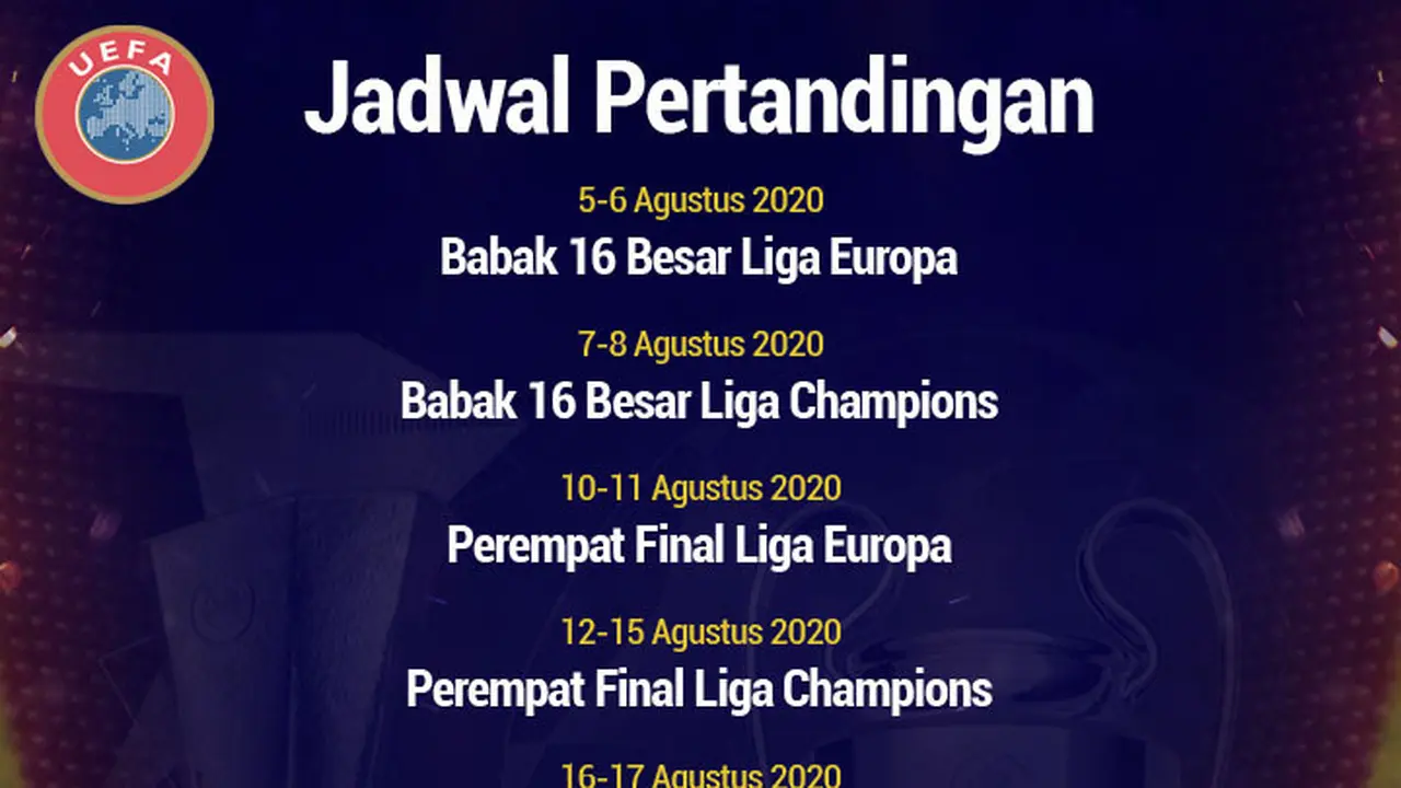 UEFA - Jadwal Pertandingan Liga Champions dan Liga Europa
