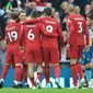 Selebrasi pemain Liverpool saat menghajar Southampton di Liga Inggris (AFP)