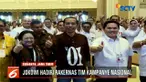 Rakernas juga dihadiri Ketua Umum PDIP Megawati Soekarnoputri beserta pimpinan parpol pendukung lainnya serta ketua tim sukses Erick Thohir.