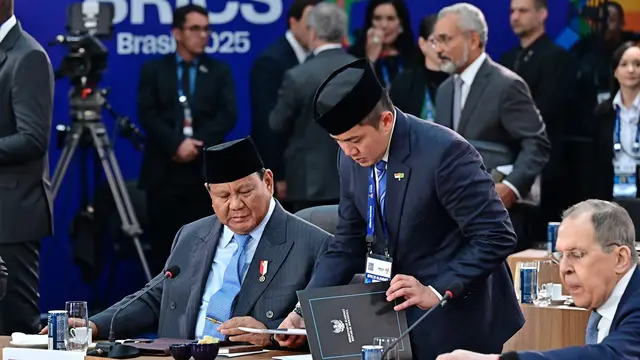 Presiden Prabowo Subianto menghadiri KTT BRICS 2025 yang digelar di Rio de Janeiro, Brasil, Minggu, 6 Juli 2025.