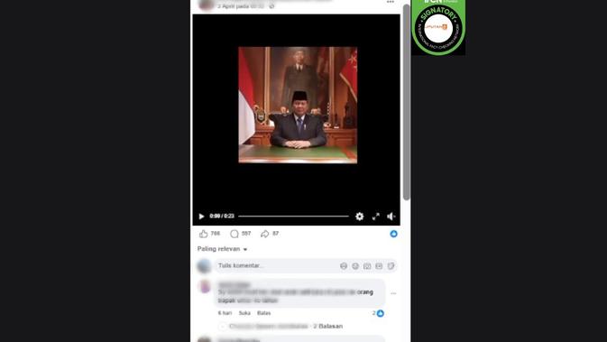 Cek Fakta: Tidak Benar Video Prabowo Umumkan Bantuan Dana untuk Masyarakat yang Membutuhkan