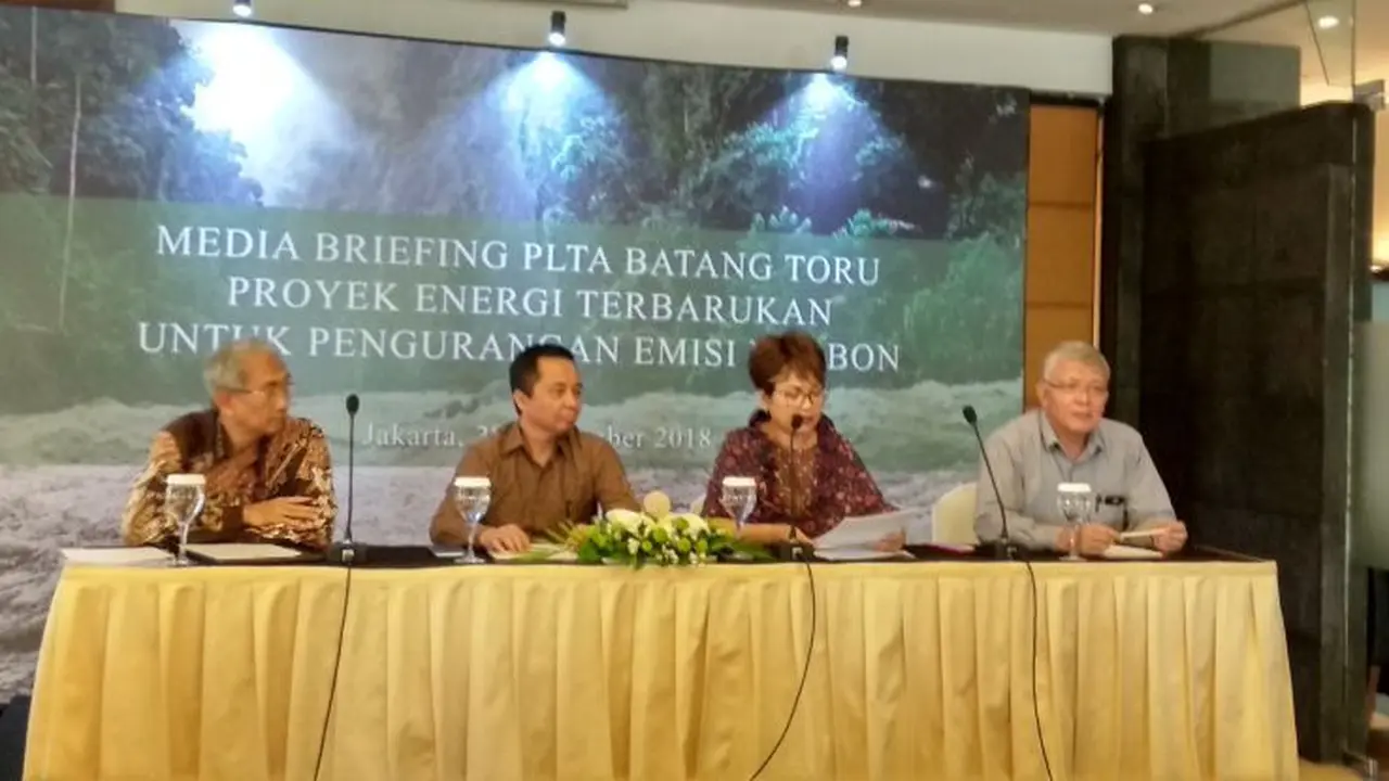 Media Briefing PLTA Batang Toru Proyek energi Terbarukan untuk Pengurangan Emisi Karbon. (Maulandy/Liputan6.com)